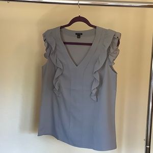 Ann Taylor gray ruffled top